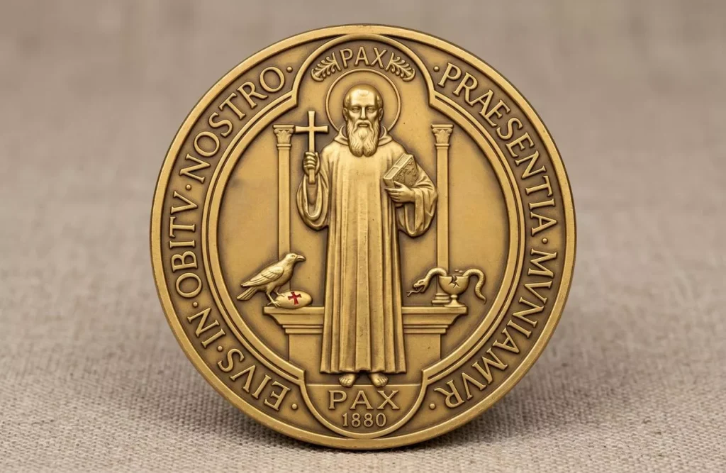 image of front of st benedict medal