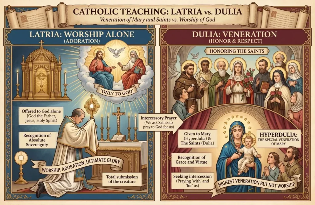 latria vs dulia the catholic teaching on veneration of mary and saints vs worship