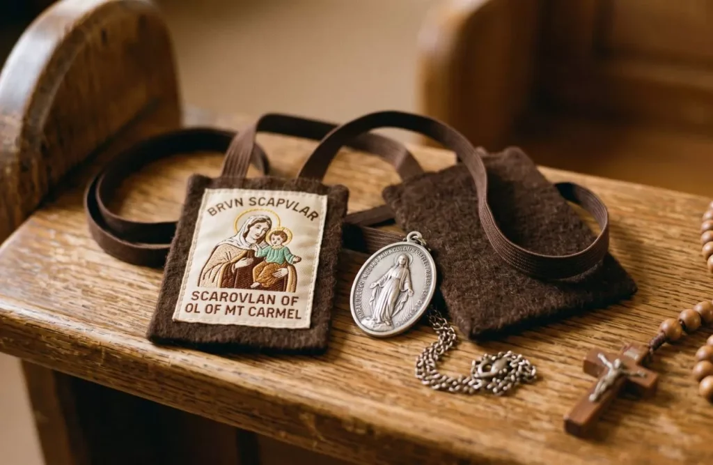 The Brown Scapular & Miraculous Medal Personal Worn Sacramentals